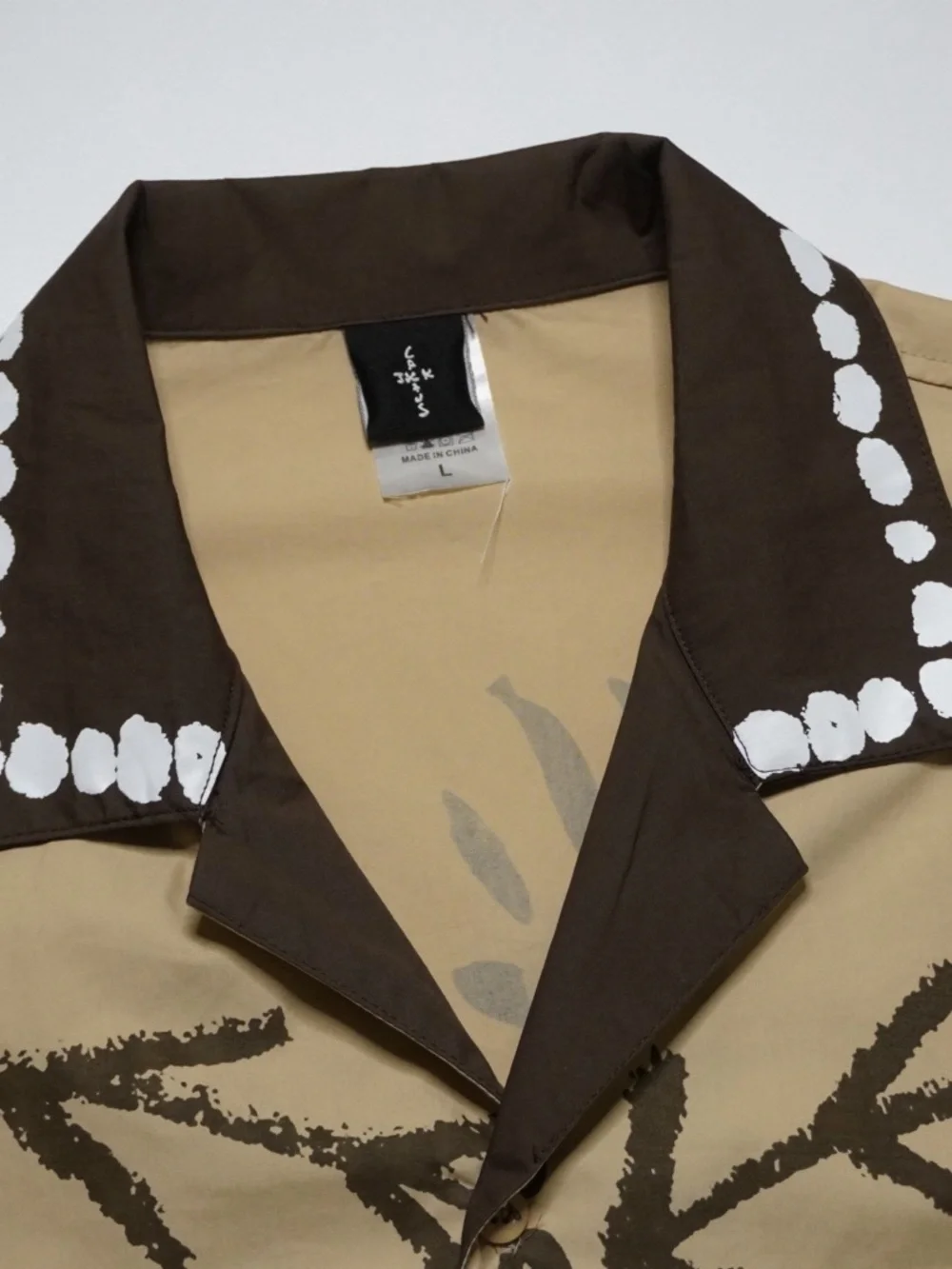 Cactus Jack Travis Scott Painter Buttonup Short Sleeve Shirt Mens Large Brown - Picture 6 of 11